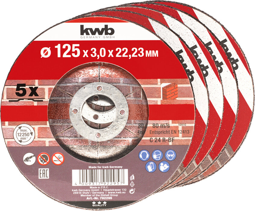 KWB Trennscheiben, Steinbearbeitung, Ø 125 mm, 5 Stk.
