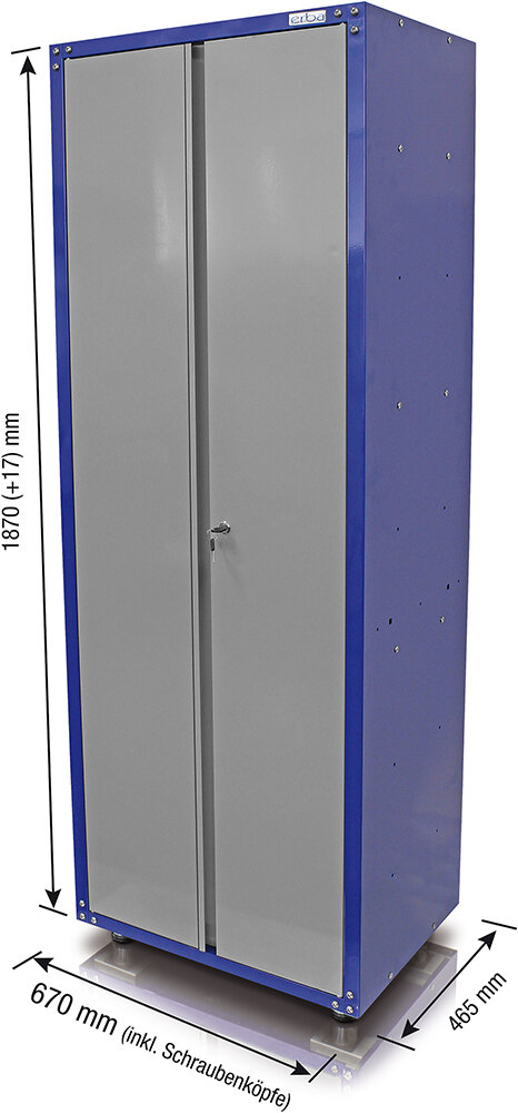 ERBA Hochschrank 2-türig 67 x 46,5 x 187 cm