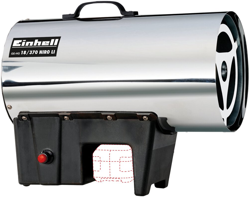 EINHELL Akku-Gas-Heizkanone GE-HG 18/370 Niro Li-Solo, Power X-Change