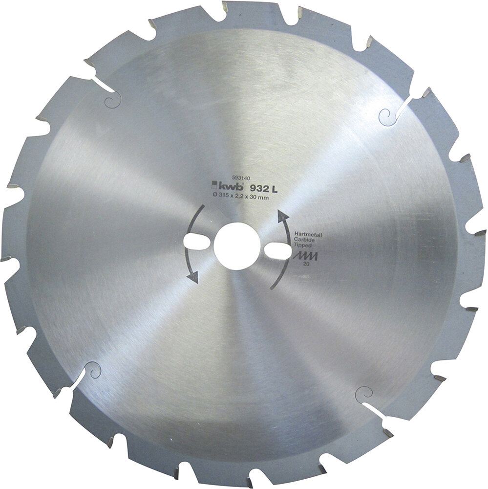 KWB Bau-HM-Kreissägeblatt 315 x 30 mm Ø, 20 Zähne