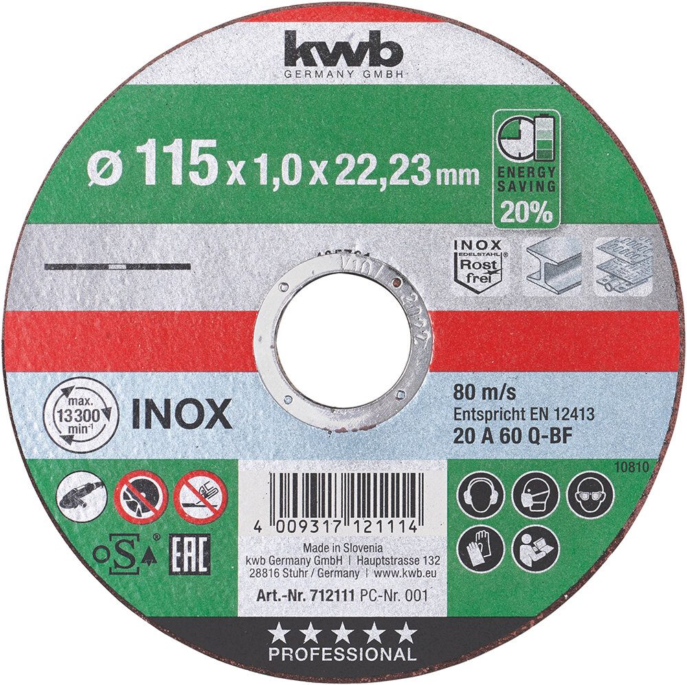KWB AkkuTop-Trennscheibe 115 x 1 x 22,23 mm