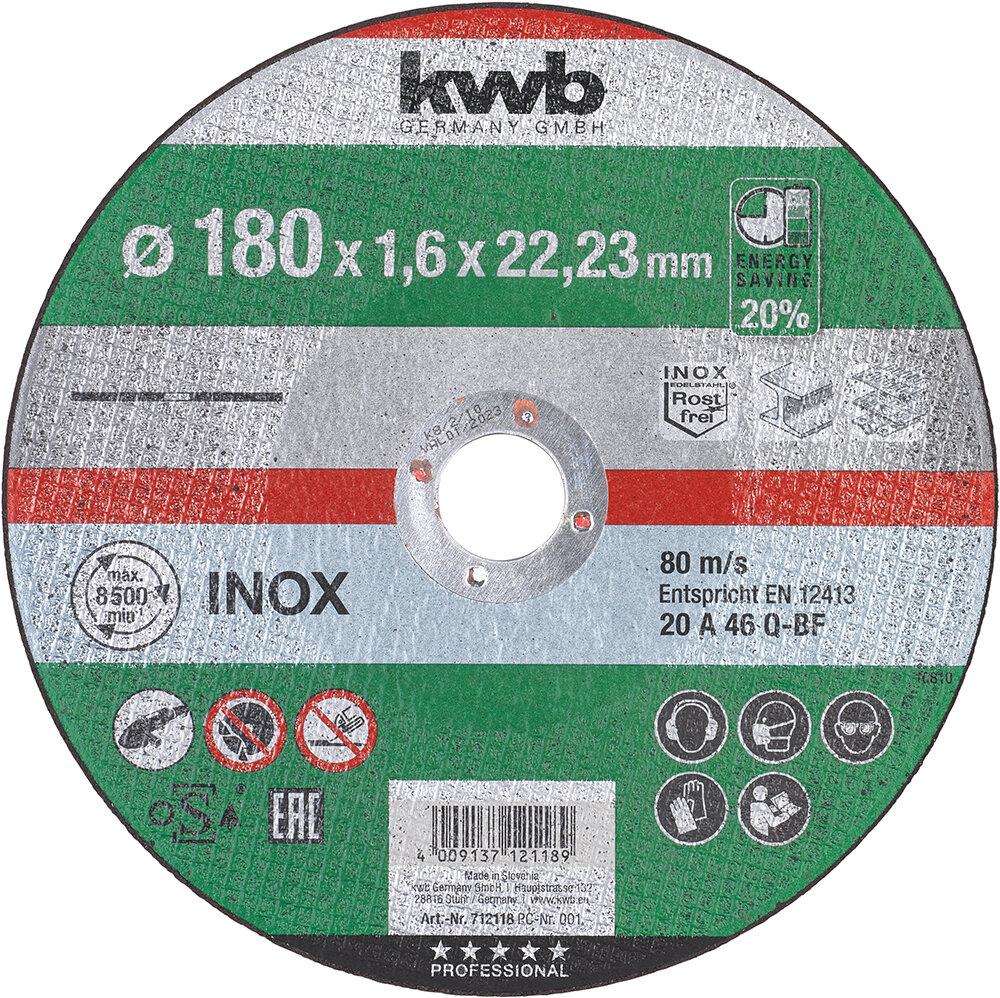 KWB AkkuTop-Trennscheibe 180 x 1,6 x 22,23 mm