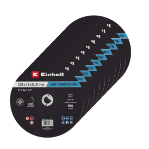 EINHELL 10 Inox-Gewebetrennscheiben für Metall, gerade, extra dünn, Ø 230 x 2 mm EINHELL 10 Inox-Gewebetrennscheiben für Metall, gerade, extra dünn, Ø 230 x 2 mm
