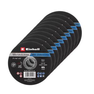 EINHELL 10 Gewebetrennscheiben für Metall, gerade, extra dünn, in Dose, Ø 125 x 1 mm EINHELL 10 Gewebetrennscheiben für Metall, gerade, extra dünn, in Dose, Ø 125 x 1 mm