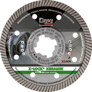DIEWE Diamanttrennscheibe KERAMIK Turbo Fine 115 X-Lock