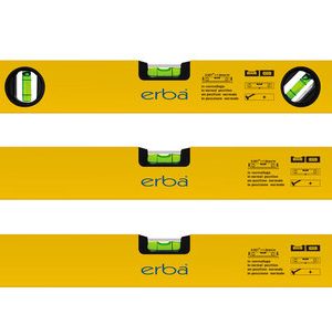 ERBA Wasserwaagen-Set 3 tlg. gelb ERBA Wasserwaagen-Set 3 tlg. gelb