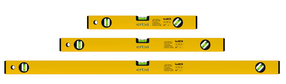 ERBA Wasserwaagen-Set 3 tlg. gelb