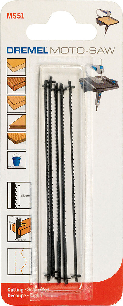 DREMEL 5 Mehrzweck-Holzsägeblätter MS51 zu Laubsäge 99076