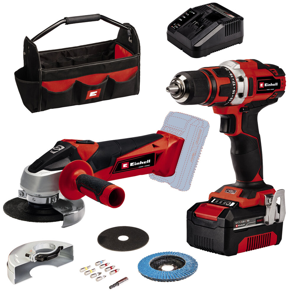 EINHELL Akku-Maschinen Set TE-TK 18/2 Li (CD+AG)
