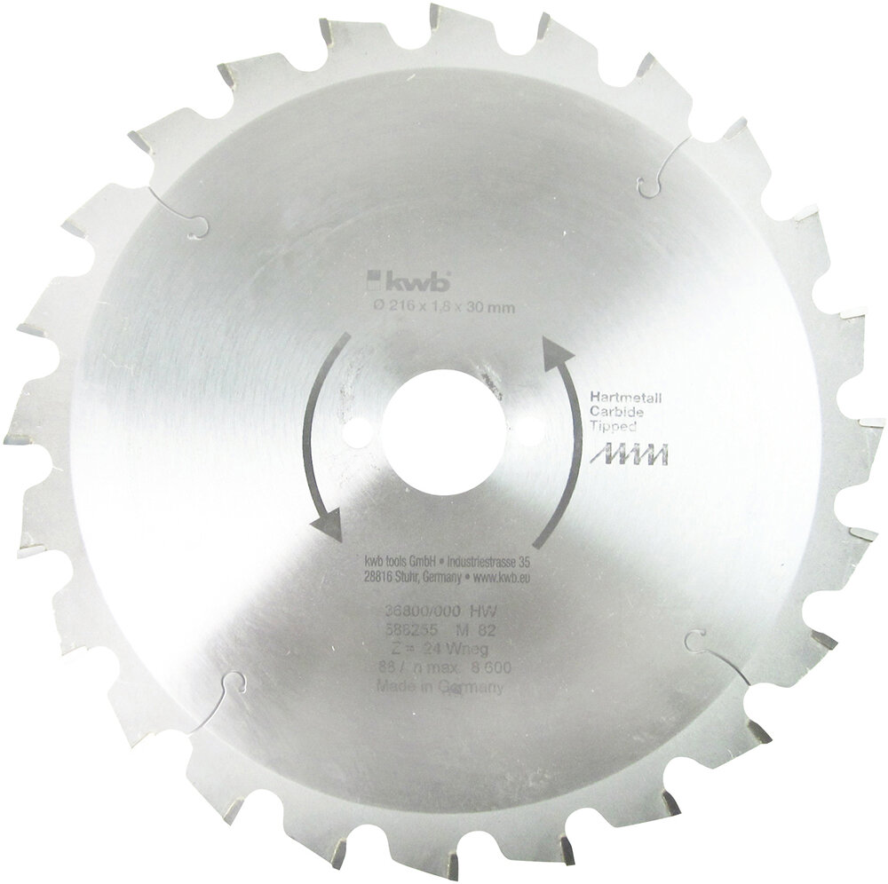 KWB HM-Sägeblatt 216 x 30 mm Ø, 24 Zähne