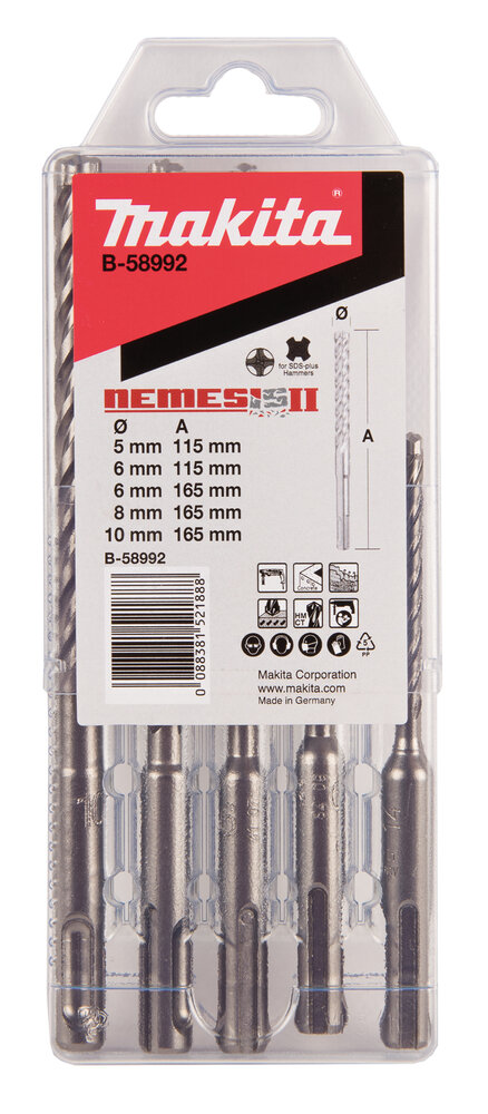 MAKITA 5-tlg. Nemesis II Hammerbohrer Set