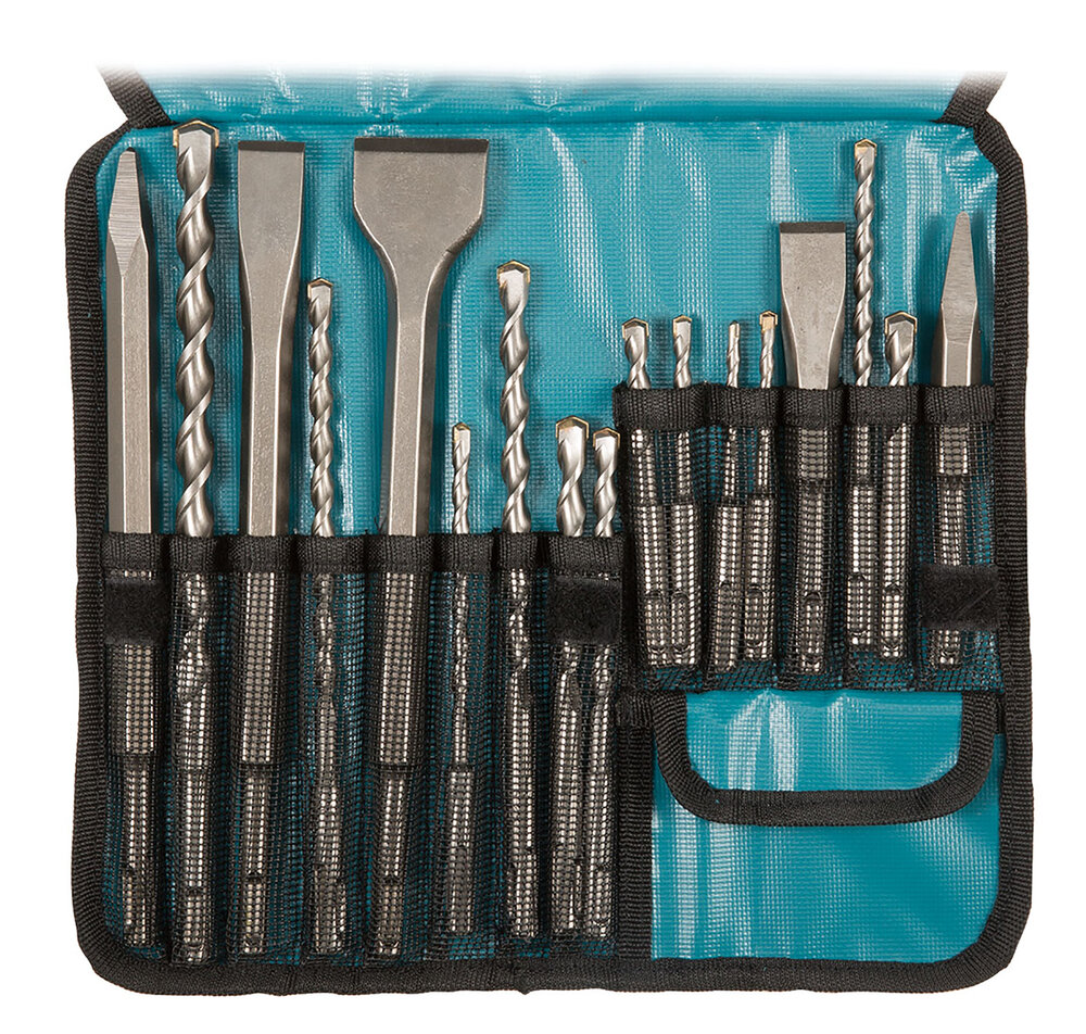 MAKITA SDS-PLUS Bohrer- und Meißel Set in Rolltasche, 17 tlg.