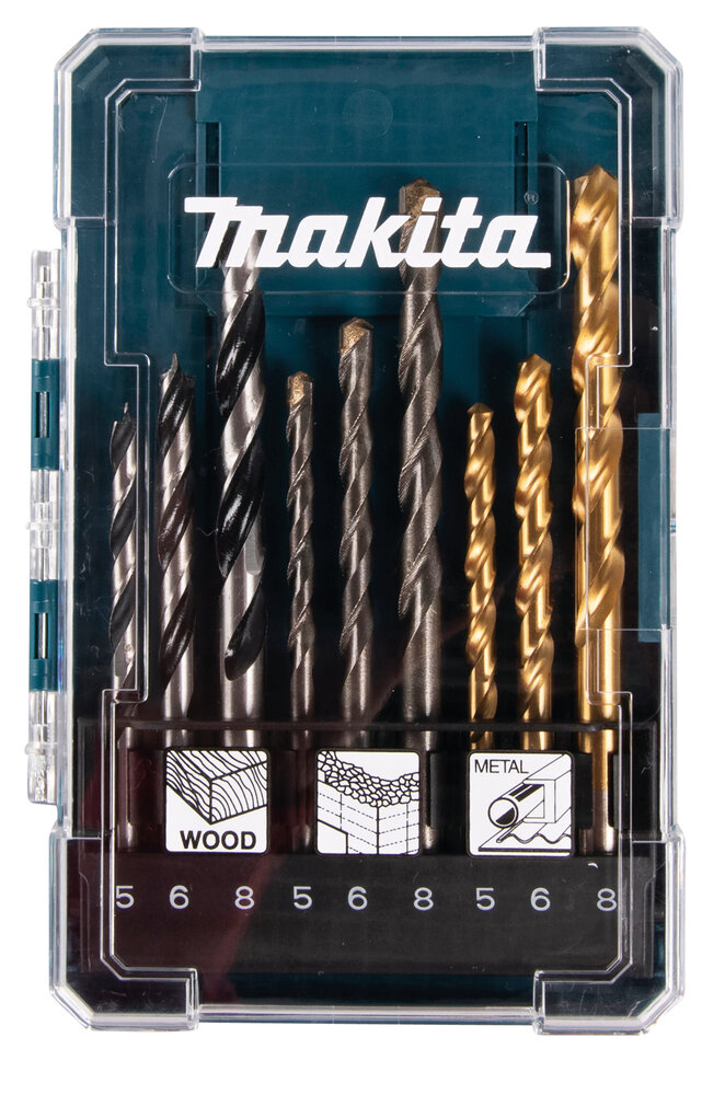 MAKITA 9-tlg. Metall-/Stein-/Holzbohrerset