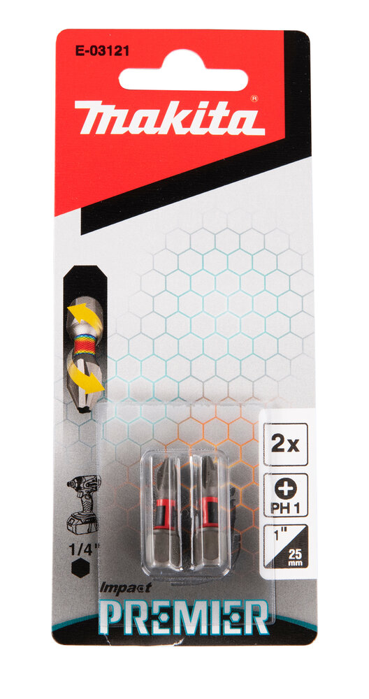 MAKITA Impact Premier Bits PH1 25 mm