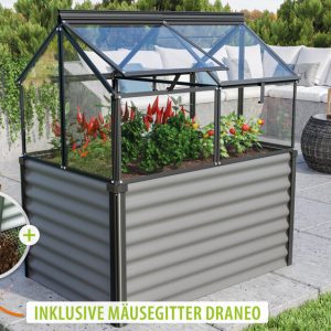 Vitavia Hochfrühbeet Gaia Jumbo ESG, granit/schwarz – Set