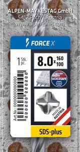ALPEN SDS+Bohrer PLT L110/050 5.0 FORCE X ALPEN SDS+Bohrer PLT L110/050 5.0 FORCE X