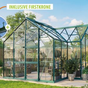 Vitavia Gewächshaus Clarus ESG 3mm, smaragd – Set Vitavia Gewächshaus Clarus ESG 3mm, smaragd – Set