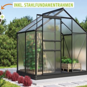 Vitavia Gewächshaus Comet 2500 HKP4mm, schwarz – Set Vitavia Gewächshaus Comet 2500 HKP4mm, schwarz – Set