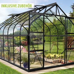 Vitavia Gewächshaus Diana 11500 ESG3mm, schwarz – Set Vitavia Gewächshaus Diana 11500 ESG3mm, schwarz – Set
