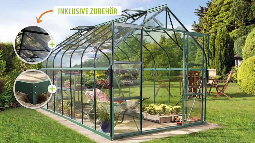 Vitavia Gewächshaus Diana 11500 ESG3mm, smaragd - Set