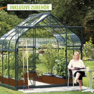 Vitavia Gewächshaus Diana 5000 ESG3mm, smaragd – Set Vitavia Gewächshaus Diana 5000 ESG3mm, smaragd – Set