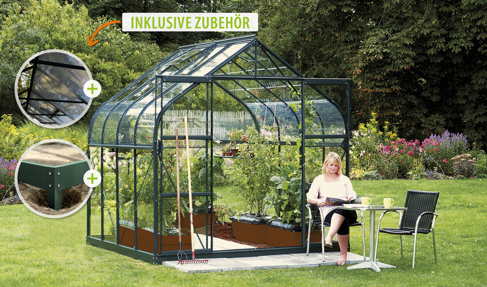 Vitavia Gewächshaus Diana 6700 ESG3mm, smaragd - Set