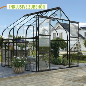 Vitavia Gewächshaus Diana 8300 ESG3mm, schwarz – Set Vitavia Gewächshaus Diana 8300 ESG3mm, schwarz – Set
