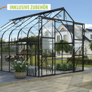 Vitavia Gewächshaus Diana 9900 ESG3mm, schwarz – Set
