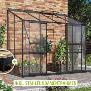 Vitavia Gewächshaus Ida 3300 HKP 4mm, schwarz – Set