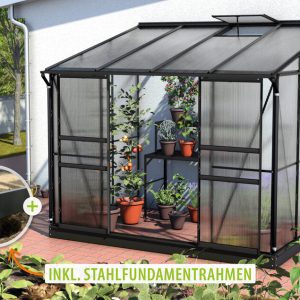 Vitavia Gewächshaus Ida 5200 HKP 6mm, schwarz – Set