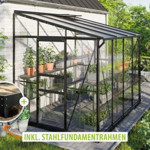 Vitavia Gewächshaus Ida 5200 ESG/HKP, schwarz – Set