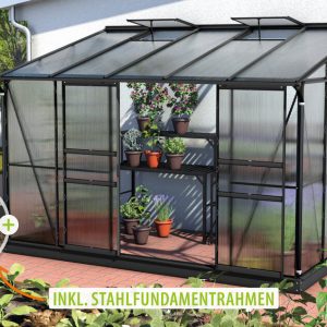Vitavia Gewächshaus Ida 6500 HKP 6mm, schwarz – Set