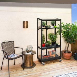 Vitavia Polis Balkongewächshaus 350 ESG Rollfundament, schwarz