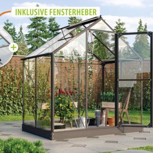 Vitavia Gewächshaus Triton 2500 ESG 3mm, schwarz – Set Vitavia Gewächshaus Triton 2500 ESG 3mm, schwarz – Set