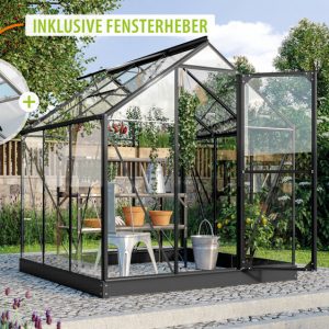 Vitavia Gewächshaus Triton 3800 ESG 3mm, schwarz – Set Vitavia Gewächshaus Triton 3800 ESG 3mm, schwarz – Set