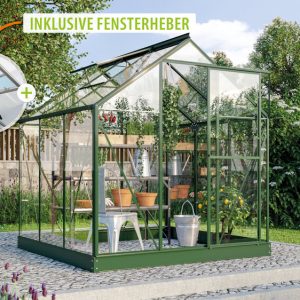 Vitavia Gewächshaus Triton 3800 ESG 3mm, smaragd – Set Vitavia Gewächshaus Triton 3800 ESG 3mm, smaragd – Set