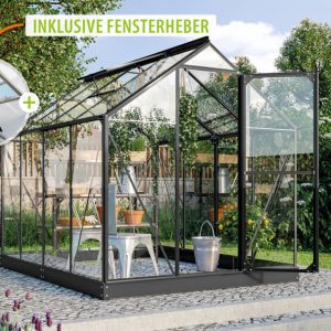 Vitavia Gewächshaus Triton 5000 ESG 3mm, schwarz – Set Vitavia Gewächshaus Triton 5000 ESG 3mm, schwarz – Set