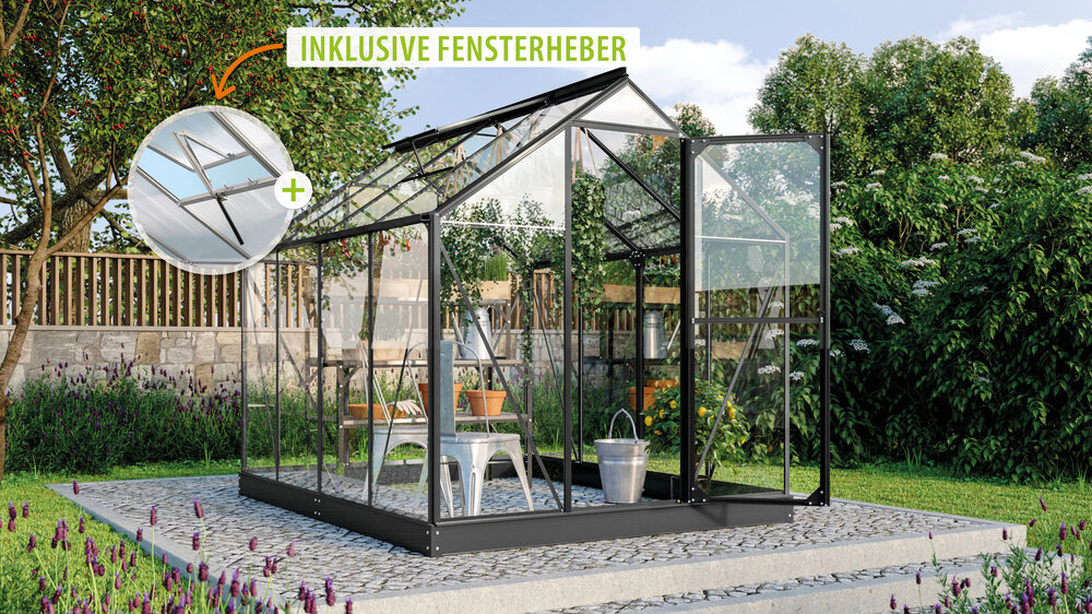 Vitavia Gewächshaus Triton 5000 ESG 3mm, schwarz - Set