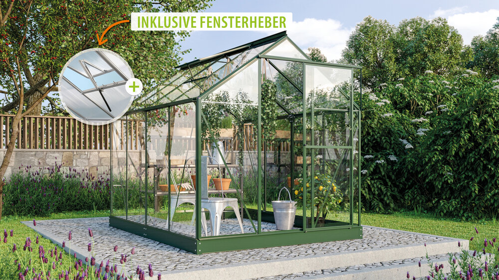 Vitavia Gewächshaus Triton 5000 ESG 3mm, smaragd - Set