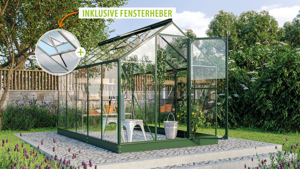 Vitavia Gewächshaus Triton 6200 ESG 3mm, smaragd - Set
