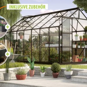 Vitavia Gewächshaus Uranus 11500 ESG 3mm, schwarz – Set Vitavia Gewächshaus Uranus 11500 ESG 3mm, schwarz – Set