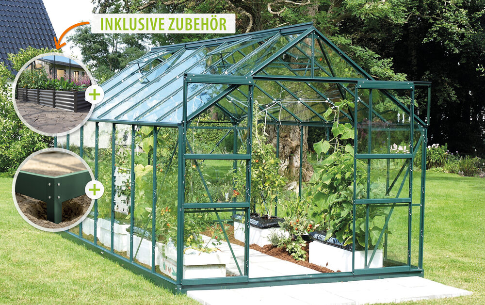 Vitavia Gewächshaus Uranus 11500 ESG 3mm, smaragd - Set