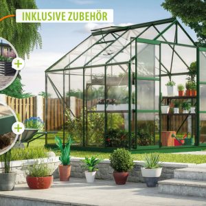 Vitavia Gewächshaus Uranus 6700 ESG 3mm, smaragd – Set Vitavia Gewächshaus Uranus 6700 ESG 3mm, smaragd – Set