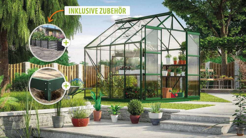 Vitavia Gewächshaus Uranus 6700 ESG 3mm, smaragd - Set
