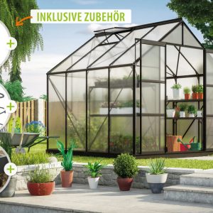 Vitavia Gewächshaus Uranus 6700 HKP 6mm, schwarz – Set Vitavia Gewächshaus Uranus 6700 HKP 6mm, schwarz – Set