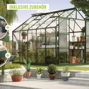 Vitavia Gewächshaus Uranus 8300 ESG 3mm, smaragd – Set Vitavia Gewächshaus Uranus 8300 ESG 3mm, smaragd – Set