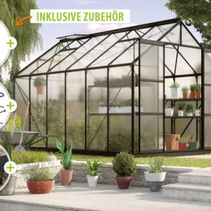 Vitavia Gewächshaus Uranus 9900 HKP 6mm, schwarz – Set