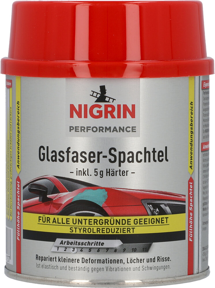NIGRIN Performance Glasfaser-Spachtel 250g 2-teilig