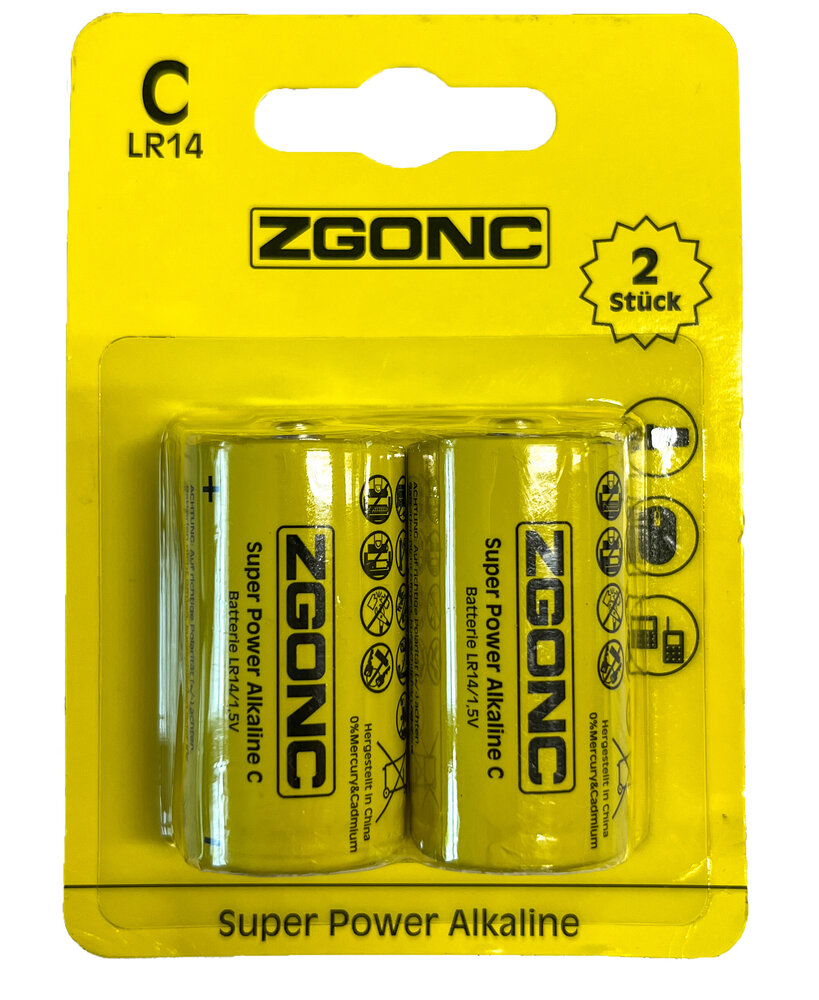 Zgonc 2 Batterien Baby C LR14
