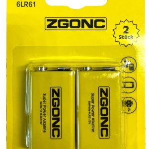 Zgonc 2 9 V-Block-Batterien 6LR61 Zgonc 2 9 V-Block-Batterien 6LR61